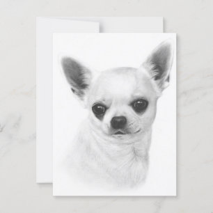 Carte Postale Expression Chihuahua Peinte à la main