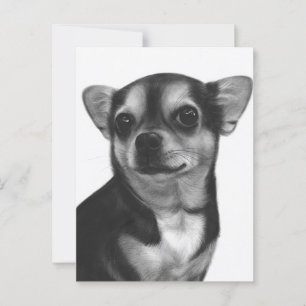 Carte Postale Expression Chihuahua Peinte à la main originale