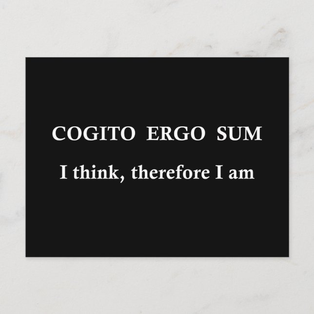 Carte Postale Expression latine Cogito Ergo Sum (Devant)