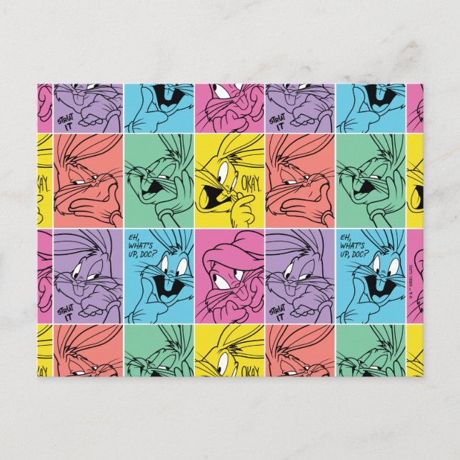 Carte Postale Expressions de blocs de couleur de BUNNY LUCKY™ (Devant)