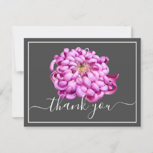 Carte Postale Exquis Merci Chrysanthemum Décoratif Rose