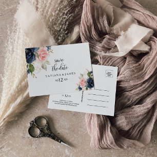 Carte Postale Exquise automne floral Enregistrer la date