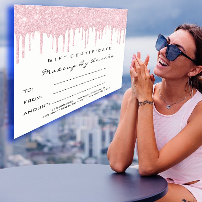 Carte Postale Extension Maquillage rose (Gift Certificate Lashes Extension Makeup Pink Postcard)