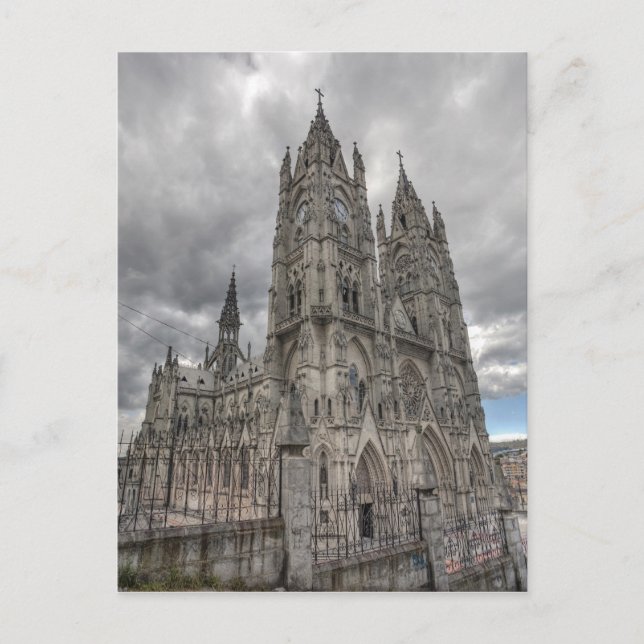 Carte Postale Extérieur de la basilique de Quito, Equateur (Devant)