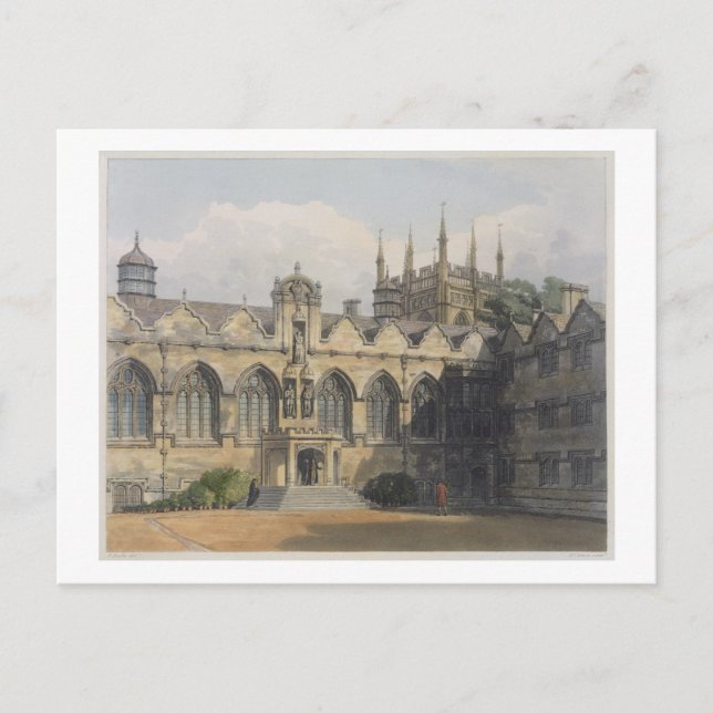 Carte Postale Extérieur de Oriel College, illustration du ' (Devant)