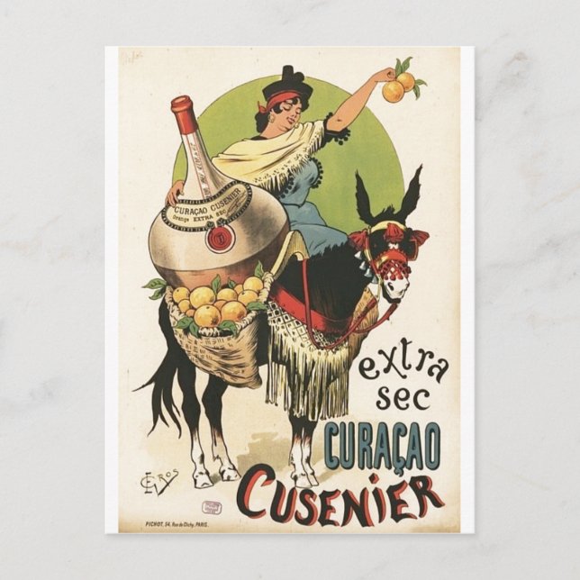 Carte Postale "Extra Sec. Curaçao Cusenier" Publicité Liquer (Devant)