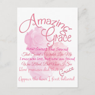 Carte Postale Extraordinaire Grace belle rose rose typographie