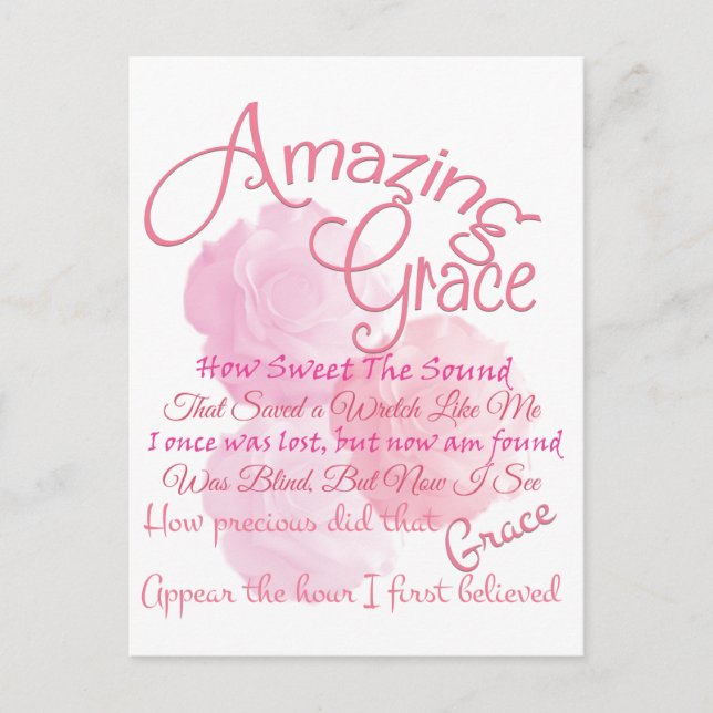 Carte Postale Extraordinaire Grace belle rose rose typographie (Devant)