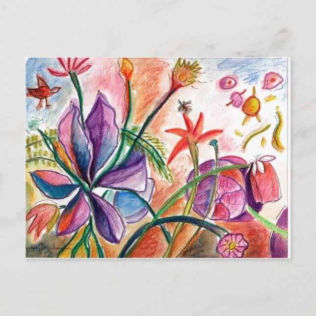 Carte postale Extraordinaire orchidée violette (Devant)