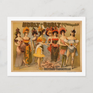 Carte Postale Extravaganza Hurly Burly et Vaudeville raffinée
