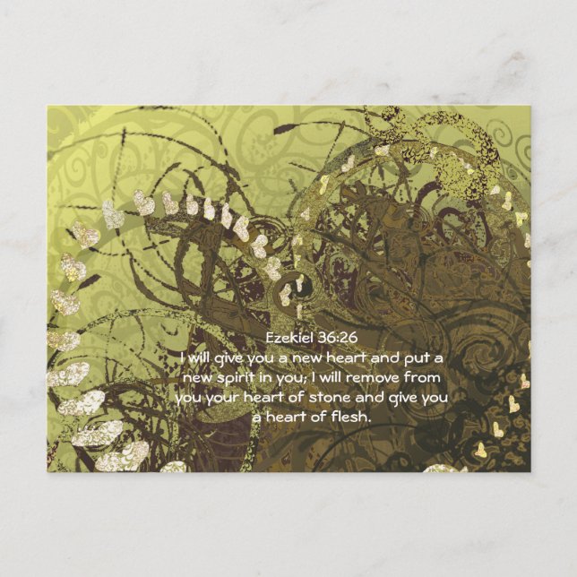 Carte Postale Ezéchiel 36:26 vous donnera un nouveau coeur et me (Devant)
