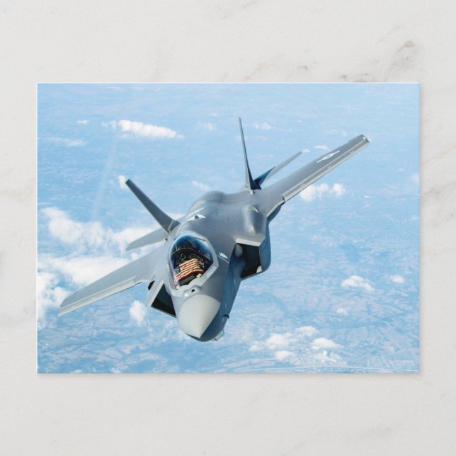 Carte Postale F-35 avec drapeau américain (Devant)