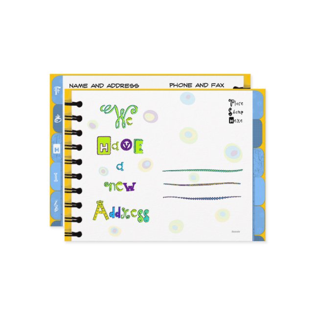 Carte postale F-J Moving Faire-part Address Book (Devant/Arrière en situation)