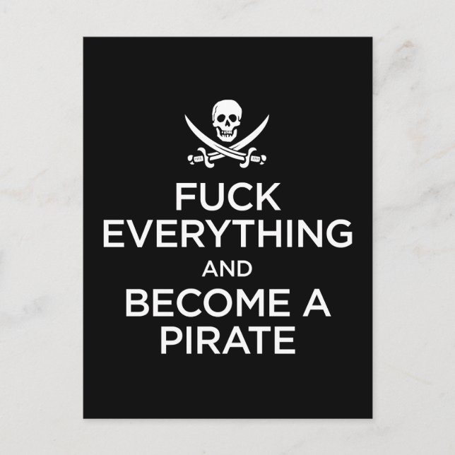 Carte Postale f*** tout et devenir pirate (Devant)