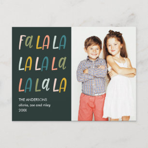 Carte Postale FA LA LA   Couleurs pastel   Joyeuse Photo de Fête