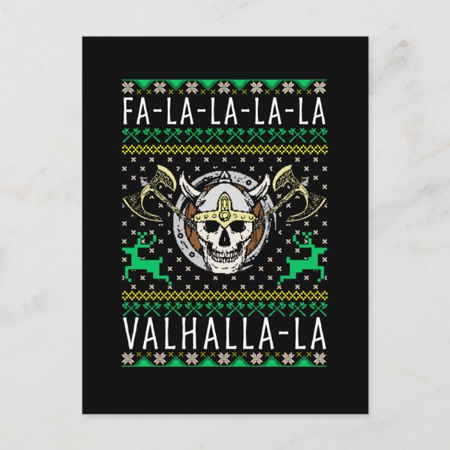 Carte Postale Fa-La-La-La-Valhalla-La Viking Noël (Devant)