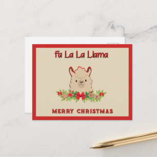 Carte Postale Fa La La Lama Joyeux Noël