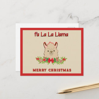 Carte Postale Fa La La Lama Joyeux Noël