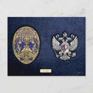 Carte Postale Faberge Oeuf Tsarevich avec Surprise sur Velours B