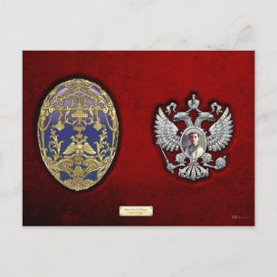 Carte Postale Faberge Oeuf Tsarevich avec surprise sur Velvet ro
