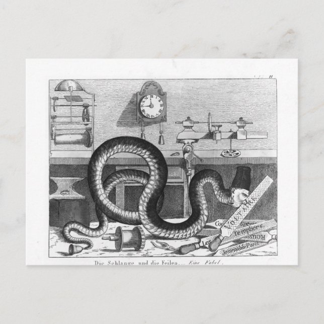 Carte Postale Fable du serpent et des fichiers (Devant)