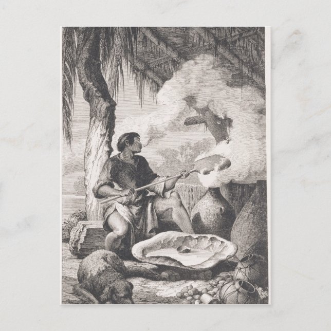 Carte Postale Fabrication de caoutchouc en Inde (Devant)