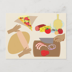 Carte Postale Fabrication de pizzas