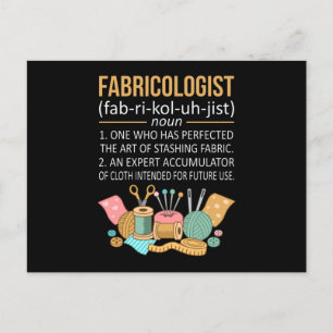 Carte Postale Fabricologiste Faits Quilter Quilting Sewer