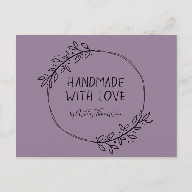 Carte Postale Fabriqué à la main, Serre Terme pourpre (Devant)