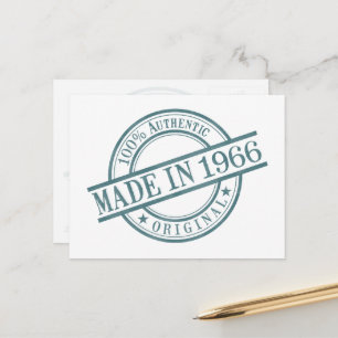 Carte Postale Fabriqué en 1966 Logo de tampon en caoutchouc rond