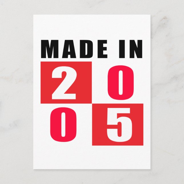 Carte Postale Fabriqué En 2005 Designs Anniversaires (Devant)