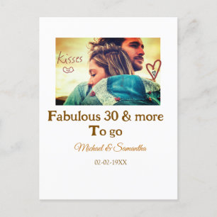 Carte Postale Fabulos 30 ans anniversaire ajouter nom photo date