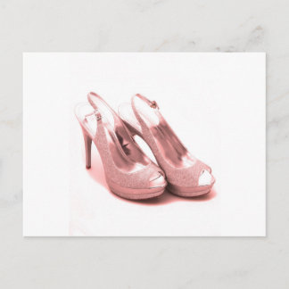 Carte Postale Fabulous Parties scintillant rose Stilettos