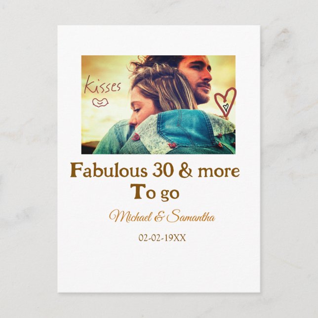 Carte Postale Fabulux 30 ans anniversaire ajouter nom photo date (Devant)