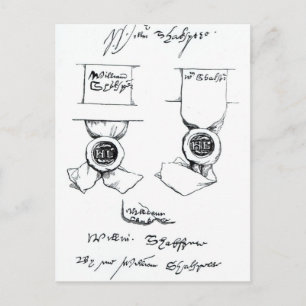 Carte Postale Fac-similés de la signature de William Shakespeare