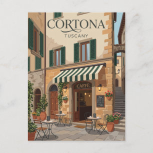 Carte Postale Façade du café Cortona Italie