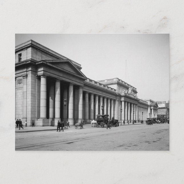 Carte Postale Façade est de la gare de Penn, 1910 (Devant)