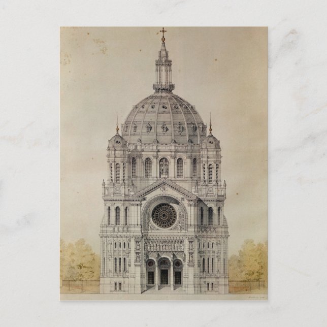Carte Postale Façade ouest de l'église Saint Augustin (Devant)