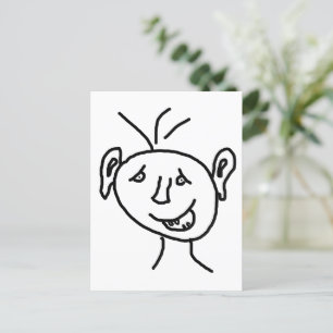Carte Postale Face de dessin amusante