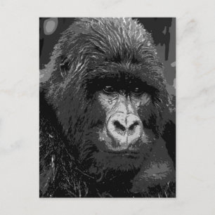 Carte Postale Face de Gorilla BW