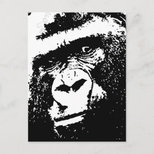Carte Postale Face de Gorilla BW