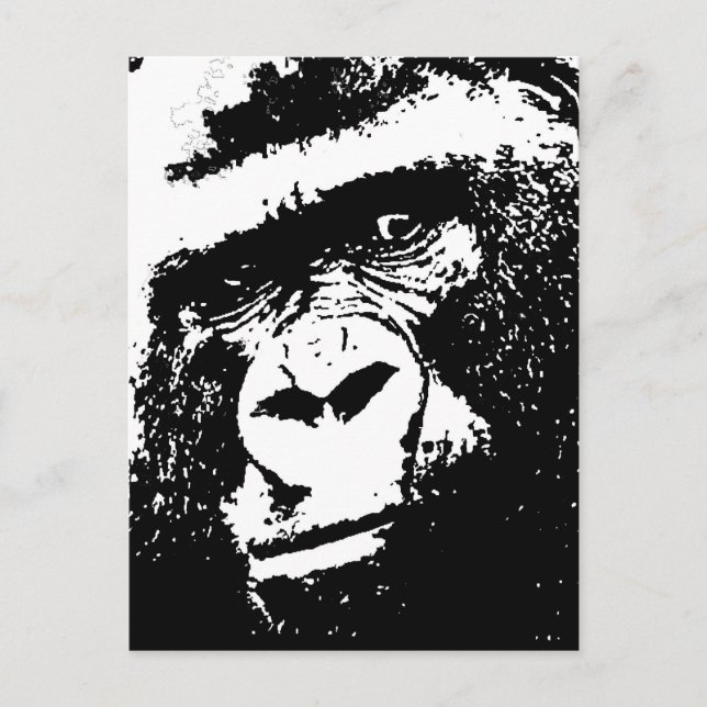 Carte Postale Face de Gorilla BW (Devant)