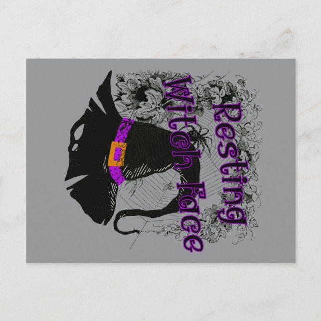 Carte Postale Face de sorcière de repos - Halloween Spider Web (Devant)