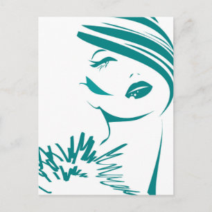 Carte Postale Face de Turquoise Vintage