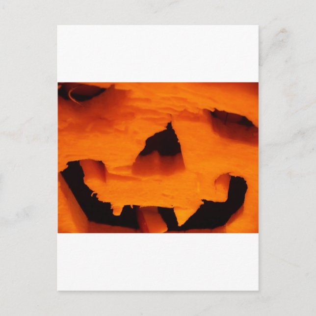 Carte Postale Face Jack-O-Lanterne d'Halloween (Devant)