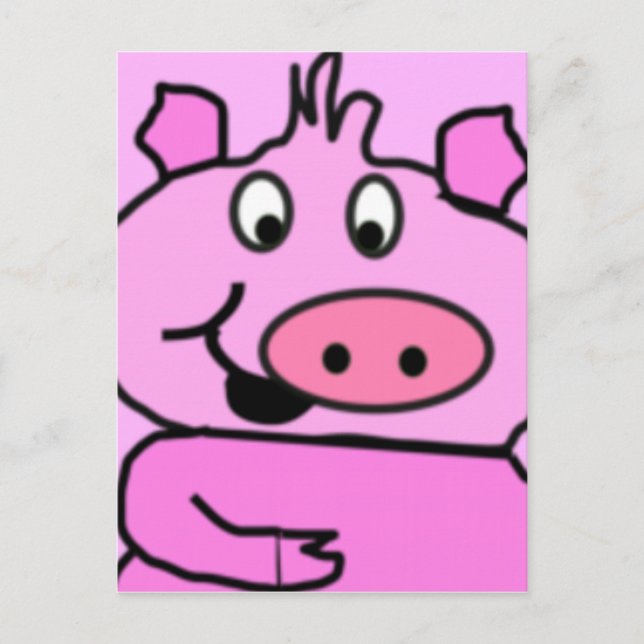 Carte Postale Face Pig dessinée (Devant)