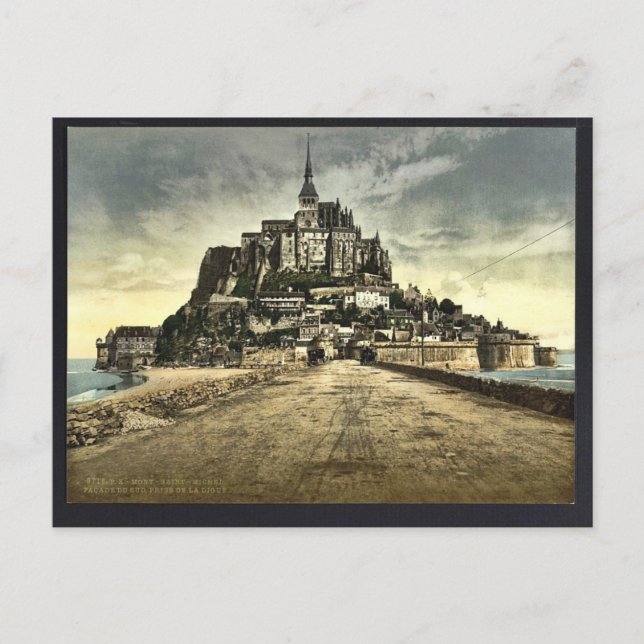 Carte Postale Face sud de la digue, Mont Saint Michel, France (Devant)