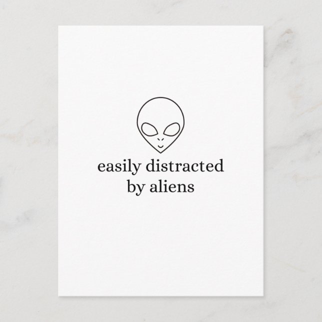 Carte Postale Facilement distrait par les aliens (Devant)