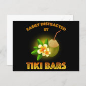 Carte Postale Facilement Distrait Par Les Bars Tiki (Devant / Derrière)