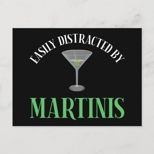 Carte Postale Facilement Distrait Par Les Martinis (Devant)